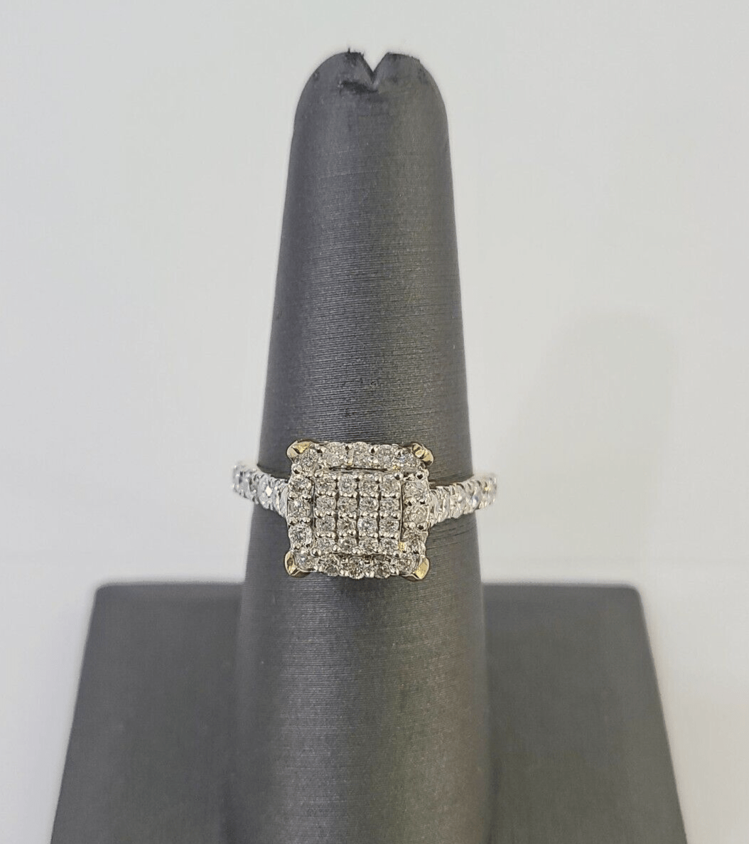 Real 10k Diamond Ladies Ring Yellow Gold Bridal Women Engagement Wedding - GoldenlinQ